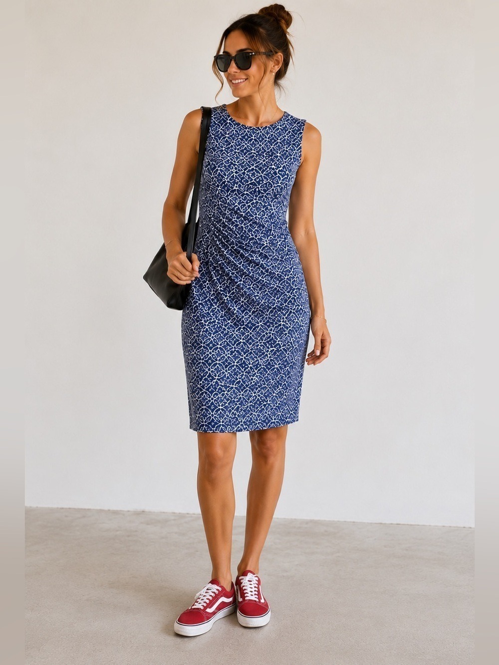 Kut From The Kloth Blue Print Mollee Faux Wrap Dress Size 14